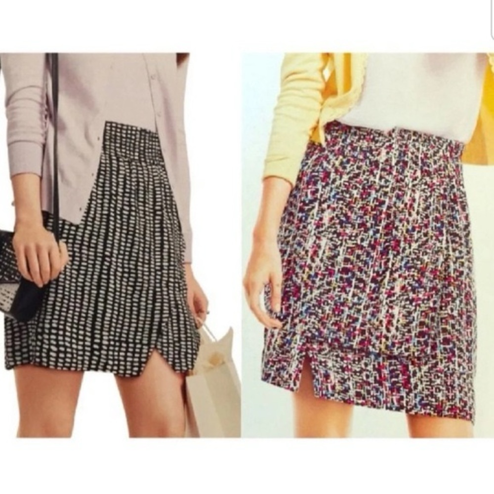 CAbi Reversible Faux Wrap Skirt Size M Travel Ready Casual Chic Multi Style